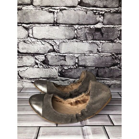 Fiel Gray Suede Leather Cap Toe Ballerina Ballet Flats Shoes Women Sz 8US/38.5EU - Picture 11 of 16